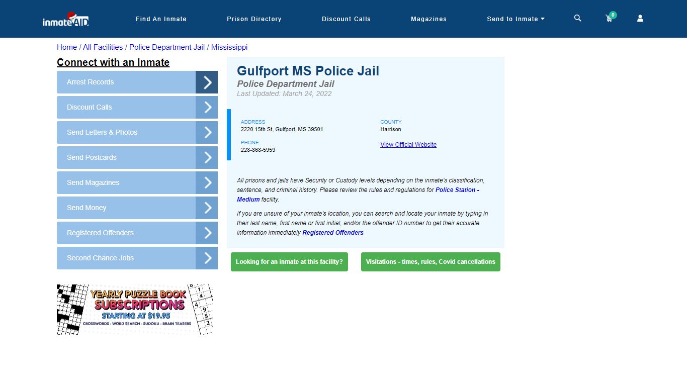 Gulfport MS Police Jail & Inmate Search - Gulfport, MS