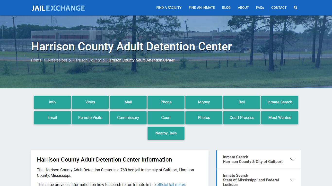 Harrison County Adult Detention Center, MS Inmate Search, Information
